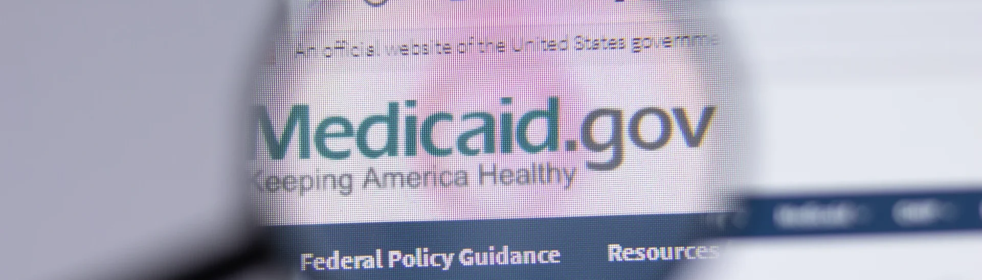 Medicaid.gov website screenshot with a focus on the page's headline saying the same - Medicaid.gov.